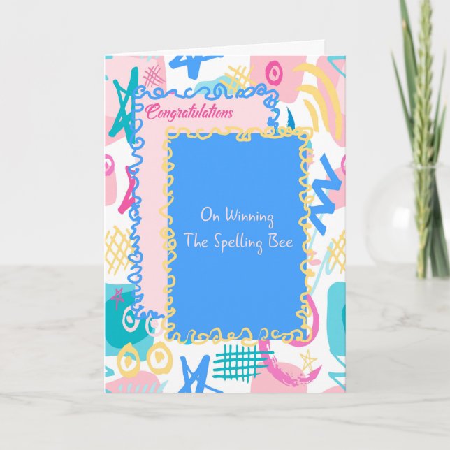 Karte zum Sieg bei der Buchstabierbiene (Vorderseite)