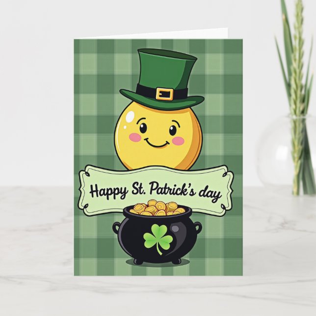 Karte zum St. Patrick's Day mit Karomuster (Vorderseite)