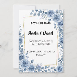 Karte zur Ankündigung des Hochzeitstermins in stau