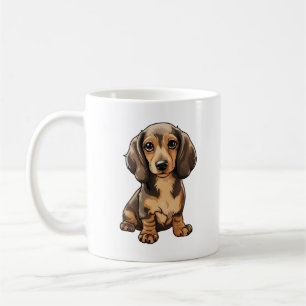 Karteikarte-Hunde-Illustration Kaffeetasse