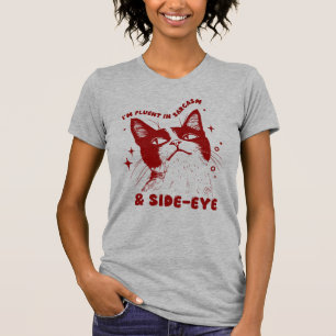 Karteikarte Katze "Ich bin fließend in Sarkasmus u T-Shirt