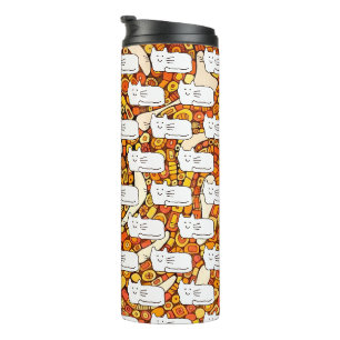 Karteikarten Katzen Doodle-Linienzeichnung Thermosbecher