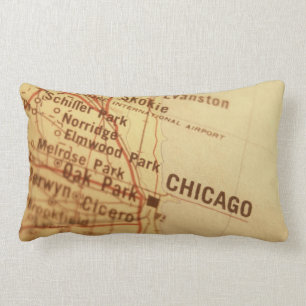 Kartelumbar-Kissen Chicagos Vintages Lendenkissen