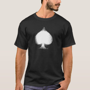 Karten-Anzug Spaten weißer Grunge T-Shirt