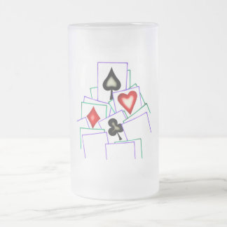 Karten-Anzüge Mattglas Bierglas