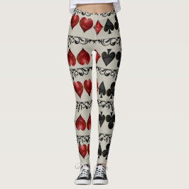Karten-Anzugs-Druck-Leggings Leggings