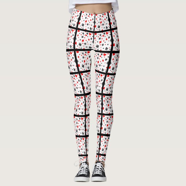 Karten-Anzugs-Schwarz-Leggings Leggings (Vorderseite)