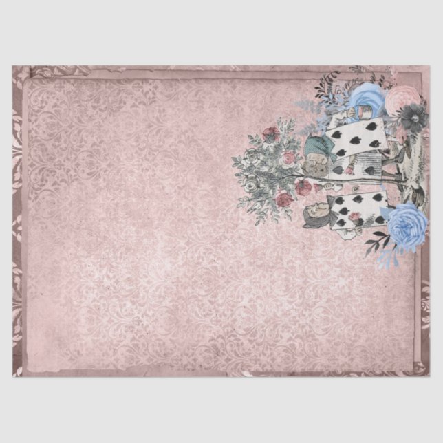 Karten aus der Alice im Wunderland Rosa Handwerk s Seidenpapier (Vorderseite)