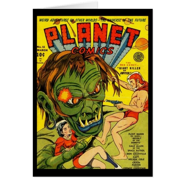 Karten Comic Buchcover Vintag (Vorne)