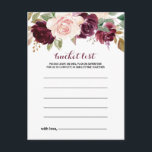 Karten der grünen Blush-Burgund-Bläschen-Liste<br><div class="desc">Diese Blumenkarten sind die perfekte Wahl für einen rustikalen Hochzeitsempfang oder ein Brautparty. Das Design ist elegant grün,  rot,  lila,  rot und bordeauxrot,  handgezeichnet Blume Bouquets,  inspirierend natürliche Schönheit. Das Schild der Schaufelliste wird separat verkauft.</div>