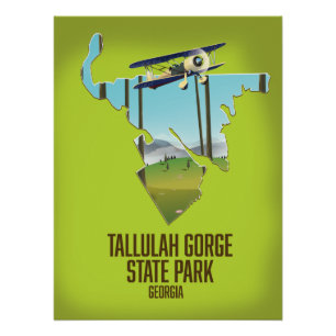 Karten des Tallulah Gorge State Parks Poster