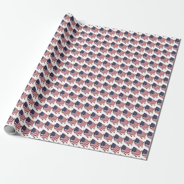 Karten-Flagge USA-Packpapier Geschenkpapier (Ungerollt)