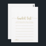 Karten für die Gold Calligraphy Simple Bucket List<br><div class="desc">Diese kalligraphischen Eimerkarten sind die ideale Lösung für einen einfachen Hochzeitsempfang oder ein einfaches Brautparty. Das einfache und elegante Design zeichnet sich durch klassische und extravagante Schriftzeichen in Gold aus. Ändern Sie den Wortlaut in Anzug jedes Lebensereignisses. Das Schild der Schaufelliste wird separat verkauft.</div>