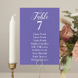 Karten für die Hochzeitskalibrierung und die weiße<br><div class="desc">Führe deine Gäste mit diesen eleganten,  periwinkligen Sitzkarten zu ihrem richtigen Tisch. Personalisieren Sie die Tischnummer und den Namen des Gastes in einem weißen Text.</div>