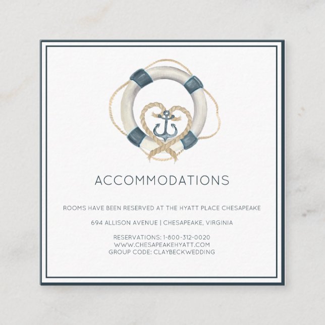 Karten für die Unterkunft von Nautical Navy & Whit (Vorderseite)