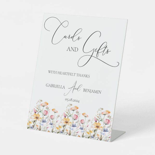 Karten für die Wildblume auf der Wiese § Geschenke Sockelschild (Vorderseite)