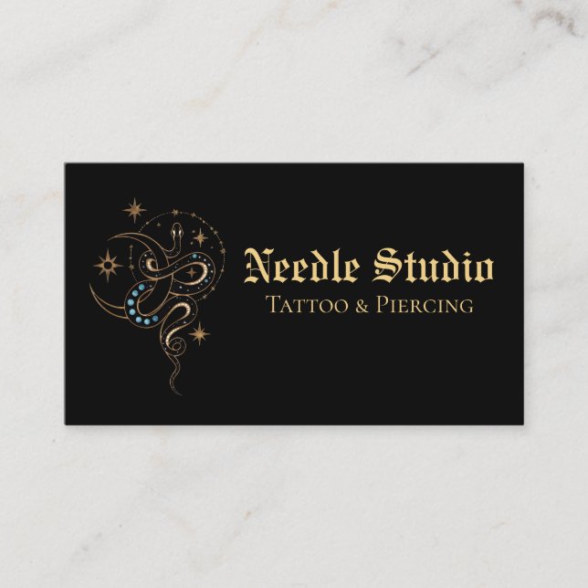 Karten für individuelles Tattoo-Studio | Modern un (Vorderseite)