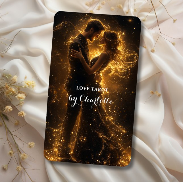 Karten für personalisiertes Tarot - Liebe Tarot Spielkarten (Personalized Love Tarot Cards - Embrace of Gold Edition - with your name, text or message. 
)