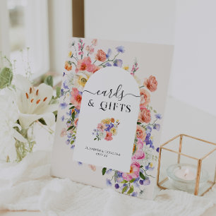 Karten & Geschenke   Florale Boho-Hochzeit Sockelschild