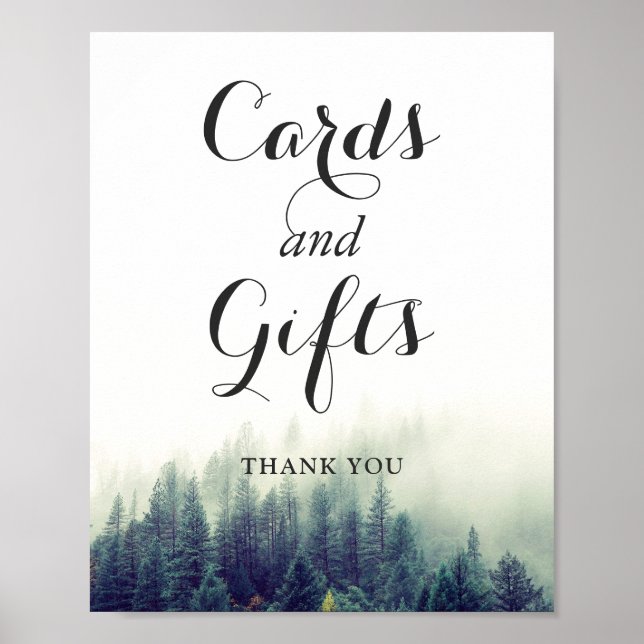 Karten Geschenke Hochzeiten Signatur Eleganter Pin Poster (Vorne)