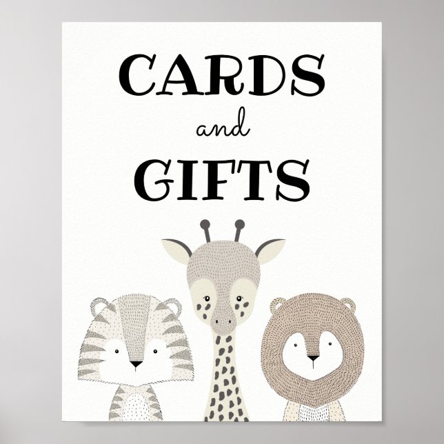 Karten & Geschenke Jungle Safari Babydusche Geburt Poster (Vorne)