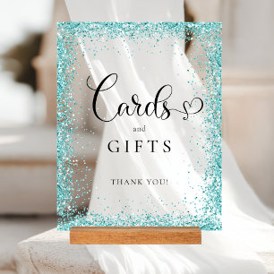 KARTEN & GESCHENKE Mint Glitter Brautparty Acrylschild