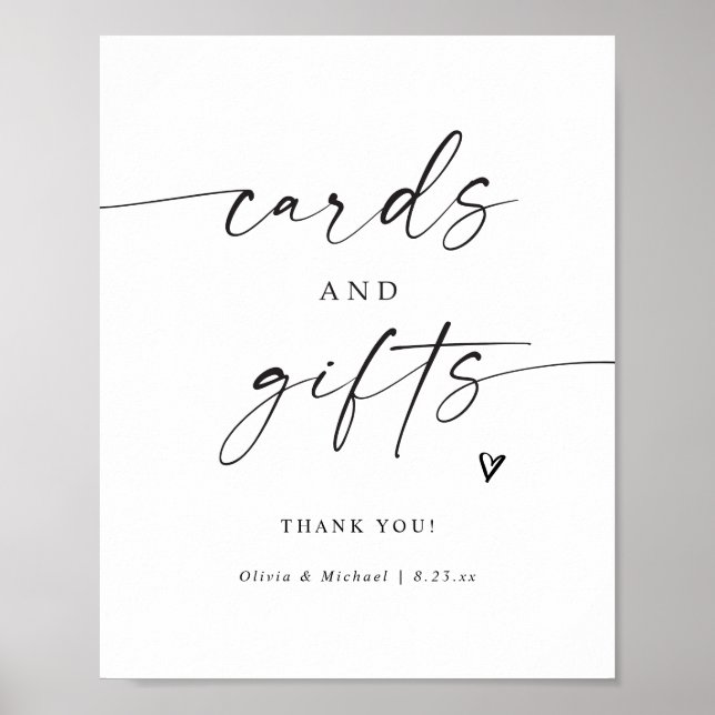 Karten & Geschenke Moderne handgeschriebene Hochze Poster (Vorne)