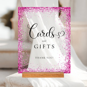 KARTEN & GESCHENKE Rosa Glitter Brautparty Acrylschild