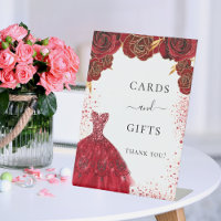 Karten Geschenke Rotes weißes Kleid Blume Party