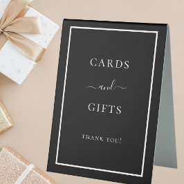 Karten Geschenke Schwarz-weißes Party Tischaufsteller