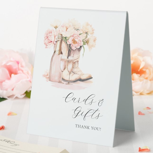 KARTEN & GIFTS Stiefel Bubbly Cowgirl Brautparty Tischaufsteller (In Situ (Hochzeit))