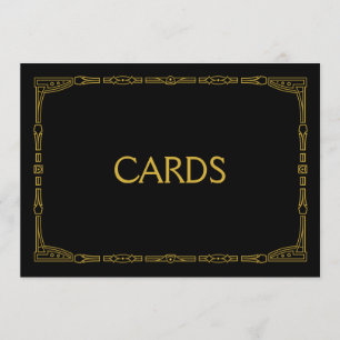 "Karten" Gold Art Deco Stil Hochzeitszeichen Einladung