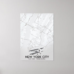 Karten im Vintage-Stil von New York City Leinwanddruck