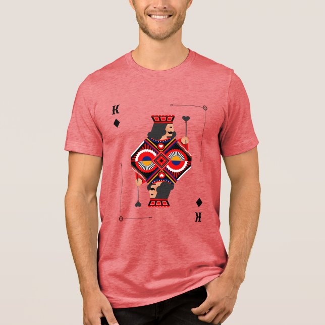 Karten König Tri-Blend Shirt (Vorderseite)