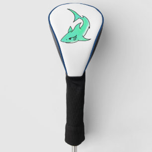 Karten lächelnder Hai Mint Blau Grün Ozean Tier Golf Headcover
