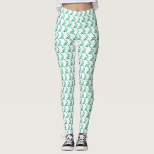 Karten lächelnder Hai Mint Blau Grün Ozean Tier Leggings