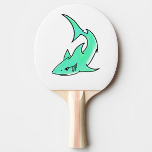 Karten lächelnder Hai Mint Blau Grün Ozean Tier Tischtennis Schläger
