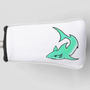 Karten lächelnder Hai Minzblau grüner Ozean Tier Golf Headcover