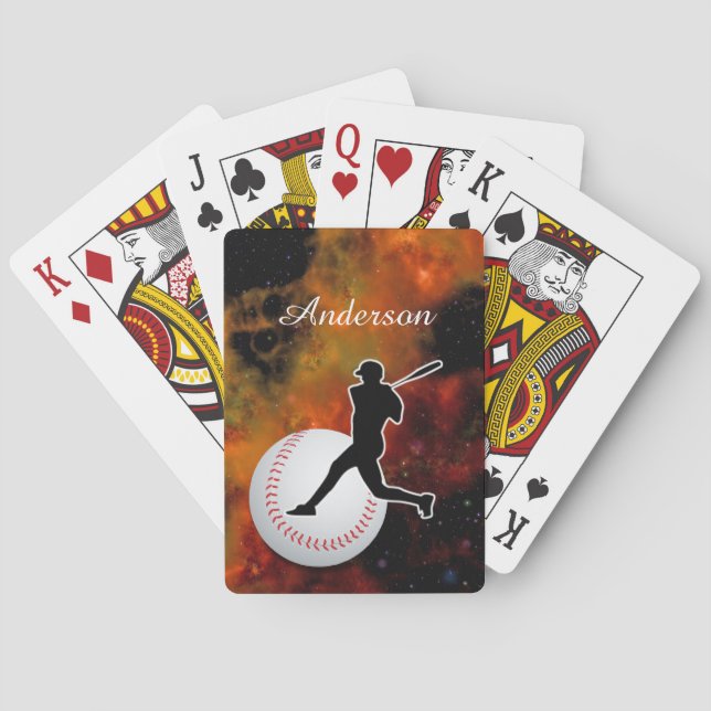 Karten mit Baseball Player und Ball spielen Spielkarten (Rückseite)