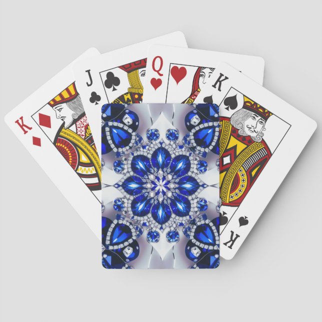 Karten mit blauen weißen Farben spielen Spielkarten (Rückseite)