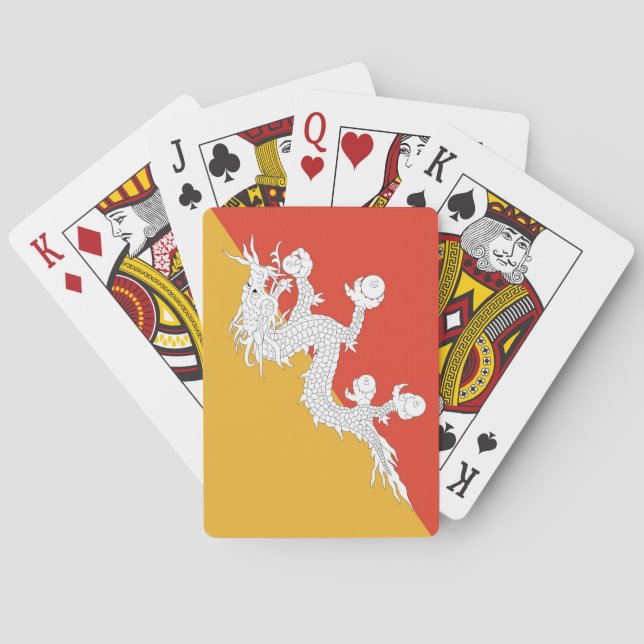 Karten mit der Flagge Bhutans spielen Spielkarten (Rückseite)