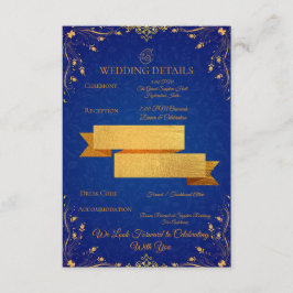 Karten mit Details zur Hochzeit in Königblau und G