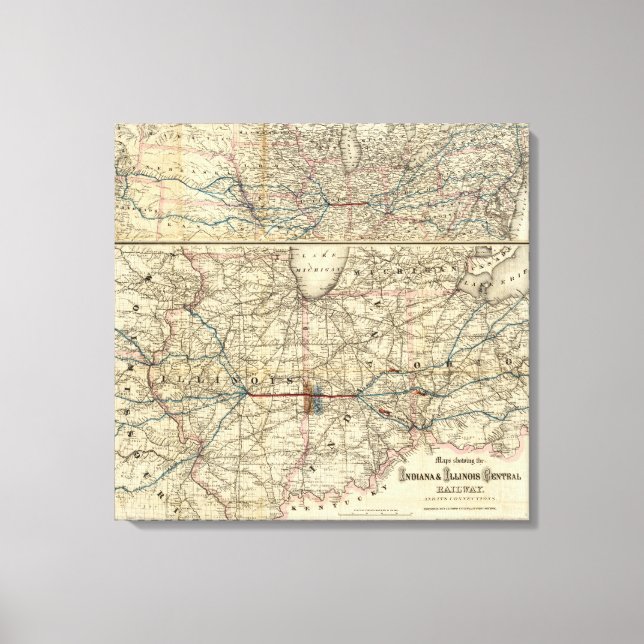 Karten mit Indiana Leinwanddruck (Vorderseite)
