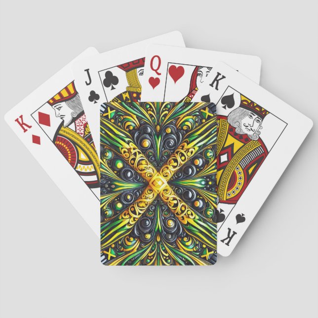 Karten mit jamaikanischen Farben spielen Spielkarten (Rückseite)