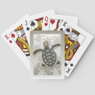 Karten mit Nachwuchs der Flachrücken-Erdschildkröt Spielkarten