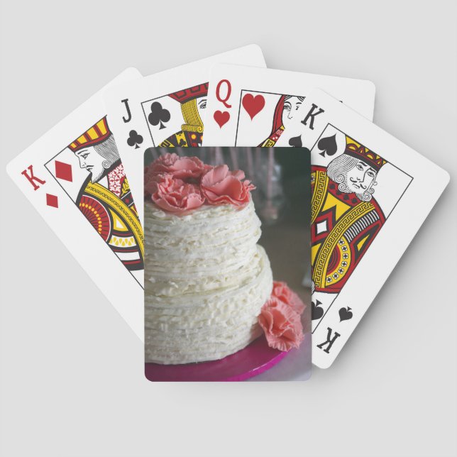 Karten mit rosa-weißem Kuchen auf der Rückseite sp Spielkarten (Rückseite)