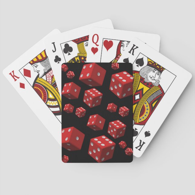 Karten mit roten Würfeln für ihn spielen Spielkarten (Rückseite)