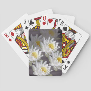 Karten mit weißem Wild Water Lily Image spielen Spielkarten