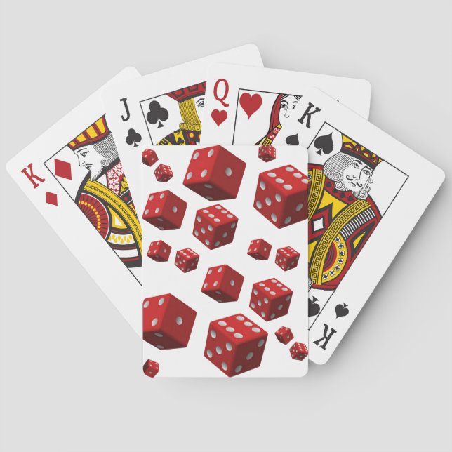 Karten mit weißen roten Würfeln spielen Spielkarten (Rückseite)