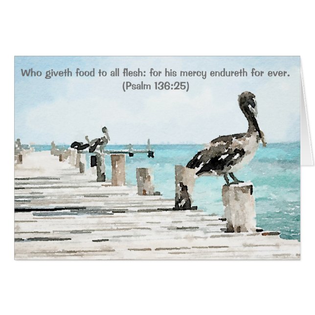 Karten-Pelikane auf Pier, Ps-136:25 (Vorderseite (Horizontal))